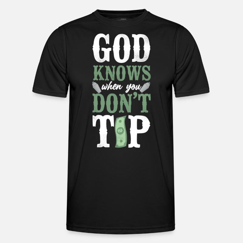Bartender Mixologist God Knows - Männer Funktions-T-Shirt - Schwarz