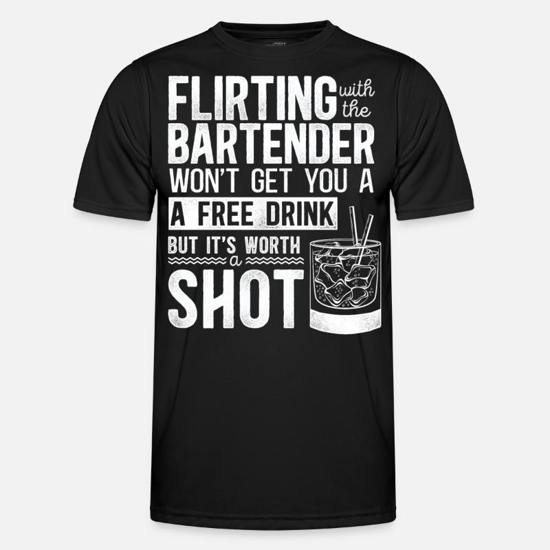 Bartender Mixologist Flirting With - Men's Functional T-Shirt - black