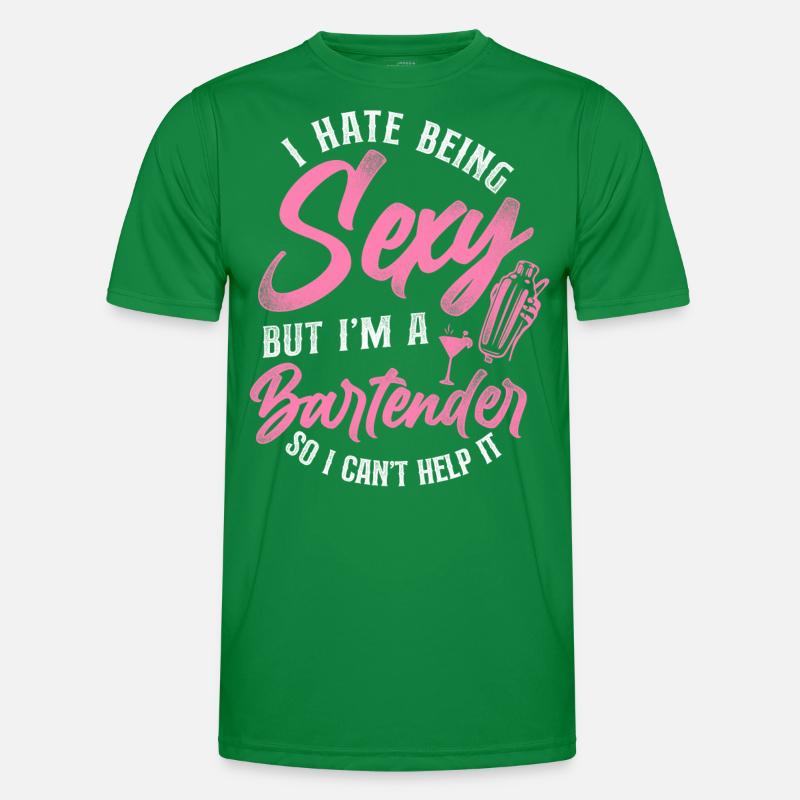 Bartender Mixologist I Hate Being Männer Funktions-T-Shirt