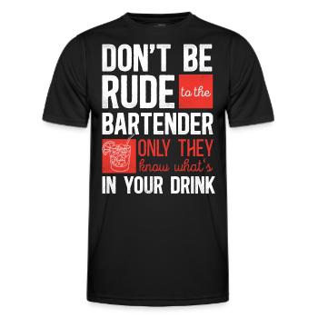 Bartender Mixologist Don't Be Rude - Men's Functional T-Shirt - black - Front - AI Model Male 178 dark (178cm)