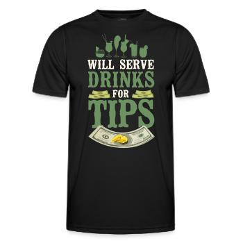 Bartender Mixologist Will Serve - Männer Funktions-T-Shirt - Schwarz - Vorne - AI Model Male 178 dark (178cm)