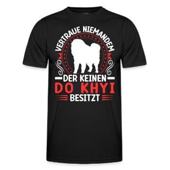 Own a Do Khyi Tibetan Mastiff Tibetan Mastiff - Men's Functional T-Shirt - black - Front - AI Model Male 178 dark (178cm)