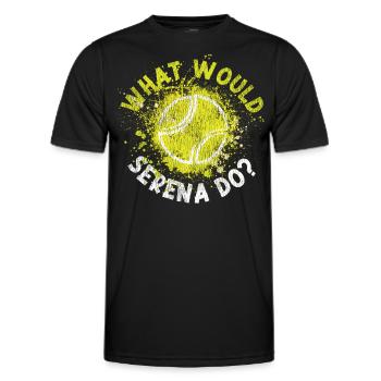 Funny Tennis Player Racket What - Men's Functional T-Shirt - black - Front - AI Model Male 178 dark (178cm)