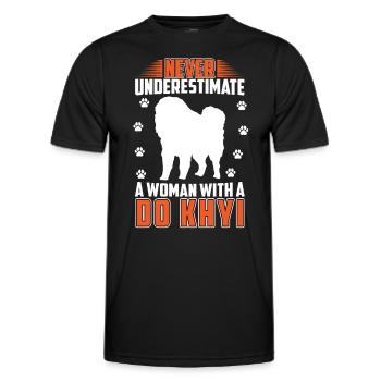 Femme avec Do, Khyi, Dogue tibétain, Dogue tibétain - T-shirt sport Homme - noir - Devant - AI Model Male 178 dark (178cm)