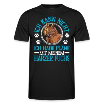 Harz Fox Plans with Old German Herding Dog - Men's Functional T-Shirt - black - Front - AI Model Male 178 dark (178cm)