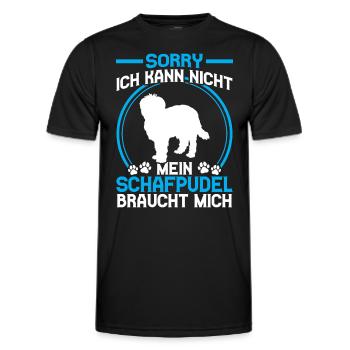 Schafpudel braucht mich Altdeutscher Hütehund - Männer Funktions-T-Shirt - Schwarz - Vorne - AI Model Male 178 dark (178cm)