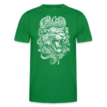 Tiger Shirt für Kampfsportler – Kraftvolles Design - Männer Funktions-T-Shirt - Kelly Green - Vorne - AI Model Male 178 dark (178cm)