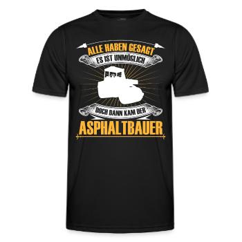 La construction d’asphalte est impossible Construction de routes - T-shirt sport Homme - noir - Devant - AI Model Male 178 dark (178cm)
