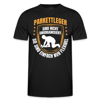 Parkettleger sind flexibel Fliesenleger - Männer Funktions-T-Shirt - Schwarz - Vorne - AI Model Male 178 dark (178cm)