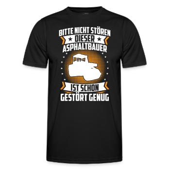 Un constructeur d’asphalte est suffisamment perturbé par la construction de sa route - T-shirt sport Homme - noir - Devant - AI Model Male 178 dark (178cm)
