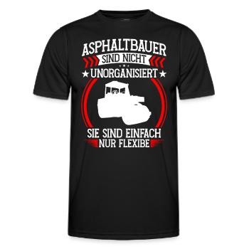 Le constructeur d’asphalte n’est pas désorganisé Construction de routes - T-shirt sport Homme - noir - Devant - AI Model Male 178 dark (178cm)