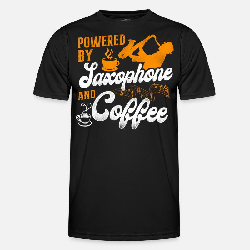 Saxophone Coffee Powered By - Men's Functional T-Shirt - black