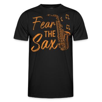 Saxophones Pun Fear The Sax - Men's Functional T-Shirt - black - Front - AI Model Male 178 dark (178cm)