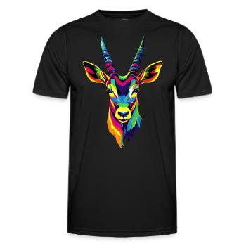 Antilope, Koudou, Gazelle, Afrique, Serengeti, Antilope - T-shirt sport Homme - noir - Devant - AI Model Male 178 dark (178cm)