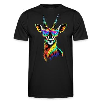 Antilope, Koudou, Gazelle, Afrique, Serengeti, Antilope - T-shirt sport Homme - noir - Devant - AI Model Male 178 dark (178cm)