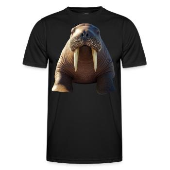 Walross Stoßzähne Robbe Wilde Pazifische Walrosse - Männer Funktions-T-Shirt - Schwarz - Vorne - AI Model Male 178 dark (178cm)