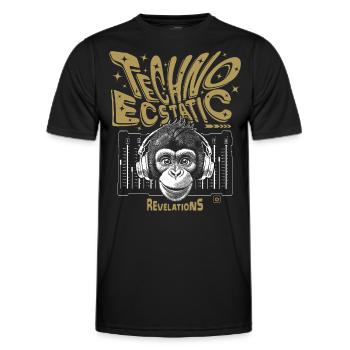 Stylisches Schimpansen-T-Shirt im Techno-Look - Männer Funktions-T-Shirt - Schwarz - Vorne - AI Model Male 178 dark (178cm)