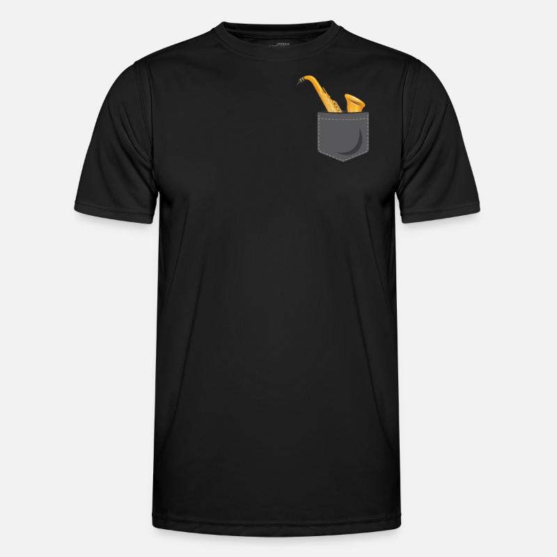 Saxophone Pocket Männer Funktions-T-Shirt
