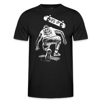 Zurück aufs Board – Skate-Shirt nach Sturz - Männer Funktions-T-Shirt - Schwarz - Vorne - AI Model Male 178 dark (178cm)