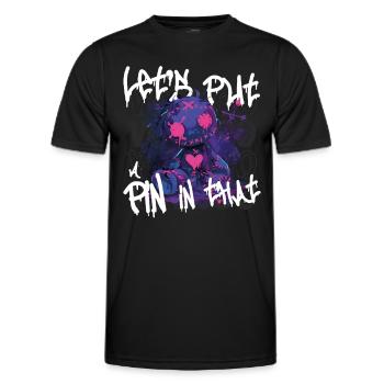 Poupée vaudou – « Mettons une épingle là-dedans » - T-shirt sport Homme - noir - Devant - AI Model Male 178 dark (178cm)