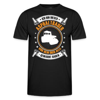 Je suis ce constructeur d’asphalte construction routière - T-shirt sport Homme - noir - Devant - AI Model Male 178 dark (178cm)