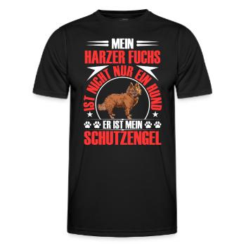 Harz Fox Protects Me Old German Herding Dog - Men's Functional T-Shirt - black - Front - AI Model Male 178 dark (178cm)