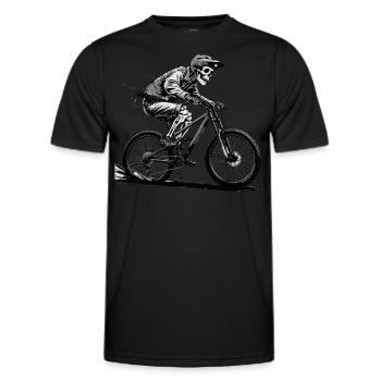 Mountain Bike Bicycle Biking Downhill Sport Downhill - Men's Functional T-Shirt - black - Front - AI Model Male 178 dark (178cm)