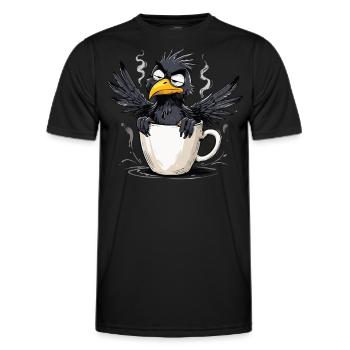 Vogel Keinen Bock Kaffee Bevor Du Fragst Nein - Männer Funktions-T-Shirt - Schwarz - Vorne - AI Model Male 178 dark (178cm)
