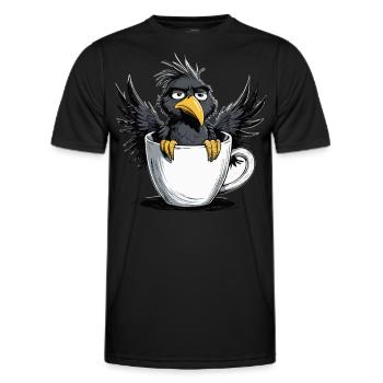 Vogel Keinen Bock Kaffee Bevor Du Fragst Nein - Männer Funktions-T-Shirt - Schwarz - Vorne - AI Model Male 178 dark (178cm)
