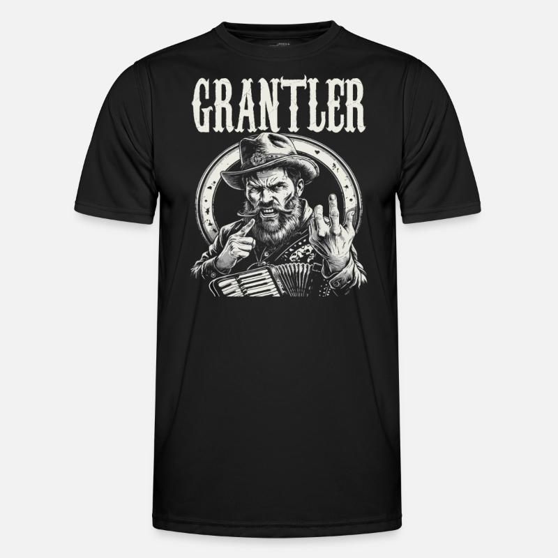 Grantler Grumpy Bavarian dialects Bavaria - Men's Functional T-Shirt - black