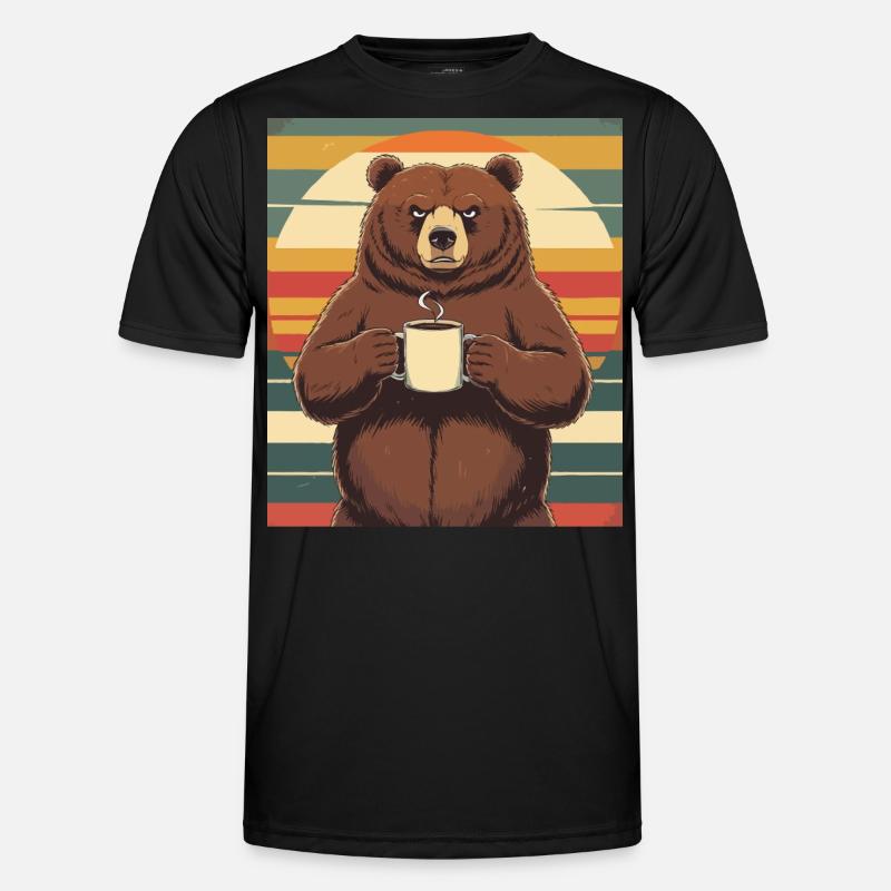 Grim Bear Coffee Mug Bears Coffee Tired Men's Functional T-Shirt