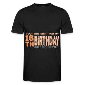 16ème anniversaire 16e bday 16 ans - T-shirt sport Homme - noir - Devant - AI Model Male 178 dark (178cm)