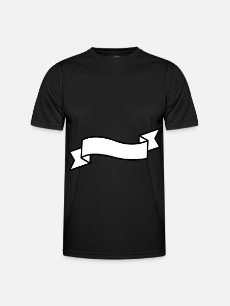 Bannière ruban blanc - T-shirt sport Homme - noir