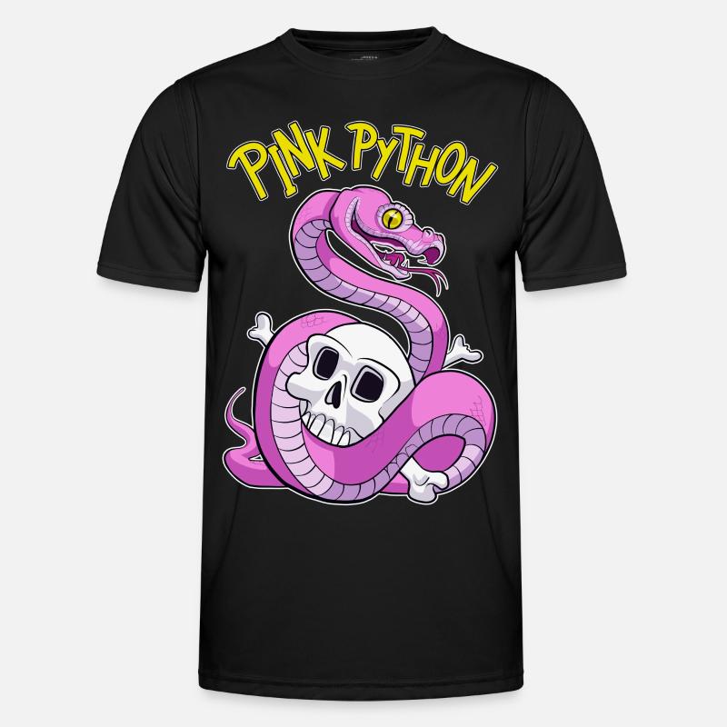 Pink Python - Männer Funktions-T-Shirt - Schwarz