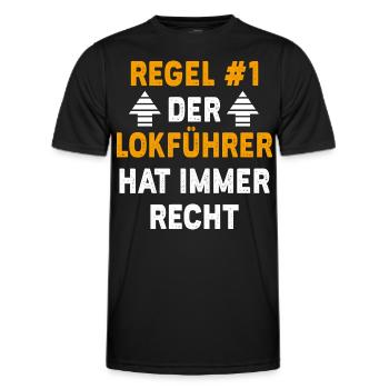 Lokführer Geschenk Geburtstag Spruch - Männer Funktions-T-Shirt - Schwarz - Vorne - AI Model Male 178 dark (178cm)