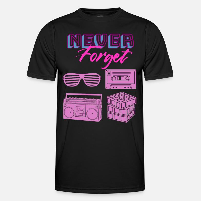 Never Forget 80s Motif Men's Functional T-Shirt
