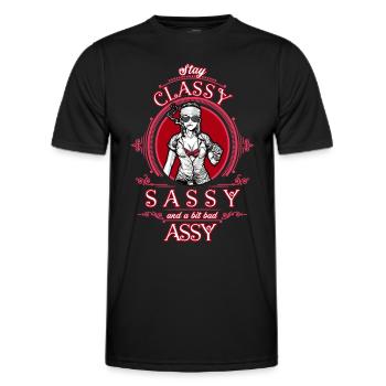 Bad girl Rebel Assi street gear gift - Men's Functional T-Shirt - black - Front - AI Model Male 178 dark (178cm)