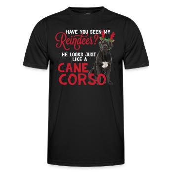 Canne De Noël Corso Costume De Chien De Renne Moloss - T-shirt sport Homme - noir - Devant - AI Model Male 178 dark (178cm)