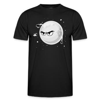 Moon hits astronaut space travel Space Funny - Men's Functional T-Shirt - black - Front - AI Model Male 178 dark (178cm)