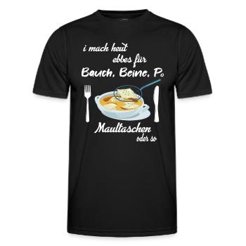 Maultaschen Schwäbisch Schwaben Essen Spruch - Männer Funktions-T-Shirt - Schwarz - Vorne - AI Model Male 178 dark (178cm)