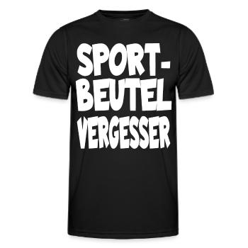 Sportbeutel Vergesser Sportunterricht für Schüler - Männer Funktions-T-Shirt - Schwarz - Vorne - AI Model Male 178 dark (178cm)