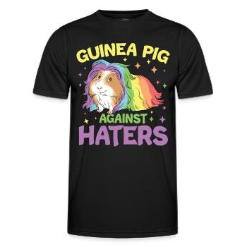 Guinea Pig Against Haters - Männer Funktions-T-Shirt - Schwarz - Vorne - AI Model Male 178 dark (178cm)
