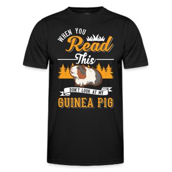 Guinea Pig Gift Guinea Pig - Men's Functional T-Shirt - black - Front - AI Model Male 178 dark (178cm)