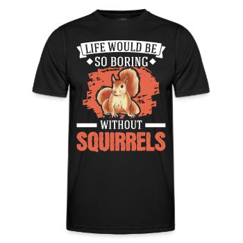 Squirrel Gift Squirrel Grey Squirrel - Men's Functional T-Shirt - black - Front - AI Model Male 178 dark (178cm)