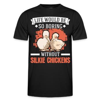La vie serait si ennuyeuse sans Silkie Chickens - T-shirt sport Homme - noir - Devant - AI Model Male 178 dark (178cm)