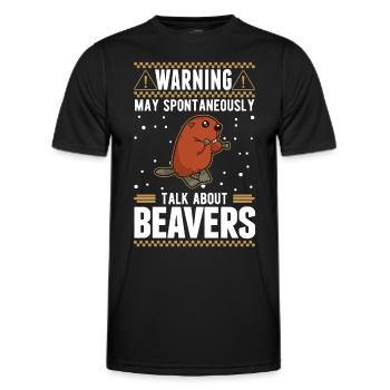 May spontaneously talk about Beavers Biber - Männer Funktions-T-Shirt - Schwarz - Vorne - AI Model Male 178 dark (178cm)