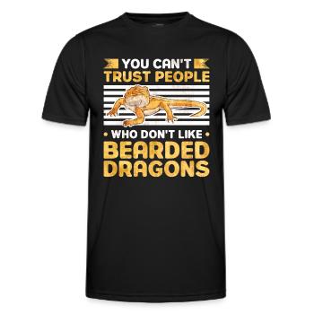 Bearded Dragon Pogona Gift - Men's Functional T-Shirt - black - Front - AI Model Male 178 dark (178cm)