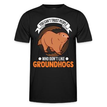 Murmeltier Groundhog Marmot Waldmurmeltier - Men's Functional T-Shirt - black - Front - AI Model Male 178 dark (178cm)
