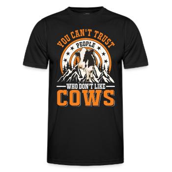 Cow Gift Farmer Cattle Breeder Vaches - T-shirt sport Homme - noir - Devant - AI Model Male 178 dark (178cm)