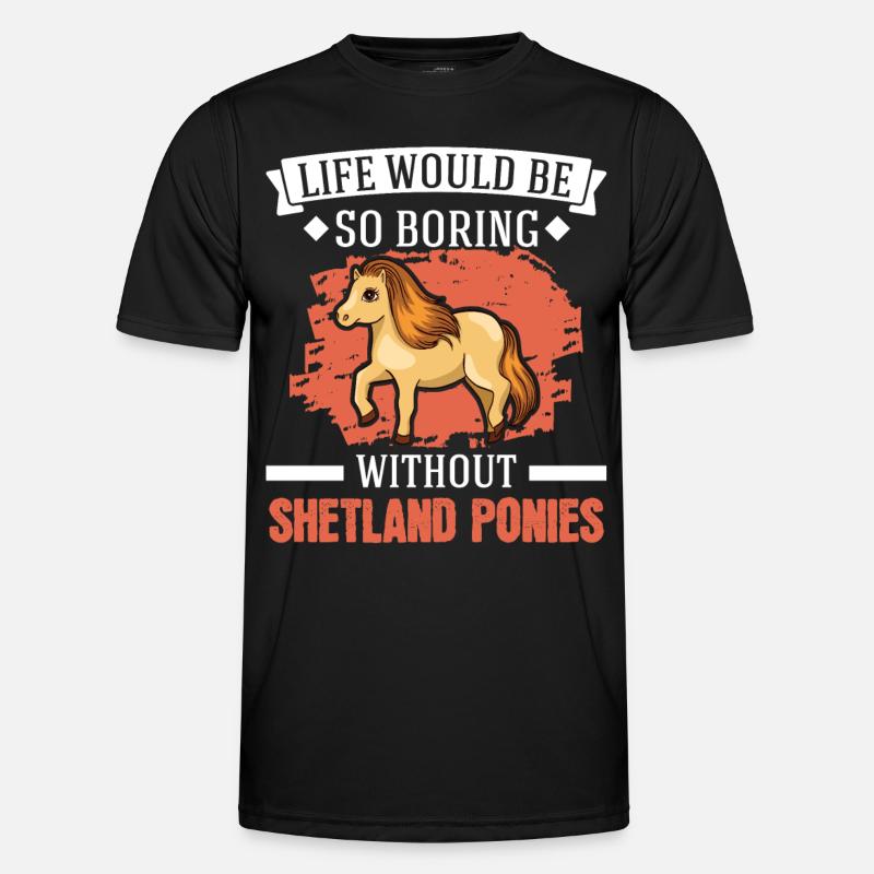 Shetland Pony Geschenk Shetty Männer Funktions-T-Shirt